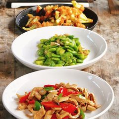 示例餐食配图：餐厅聚餐的几道菜（服务流程情景演示）